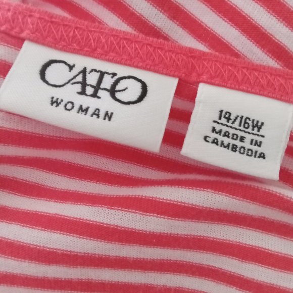 Women's 14/16W Cato Striped Shirt - Picture 6 of 7